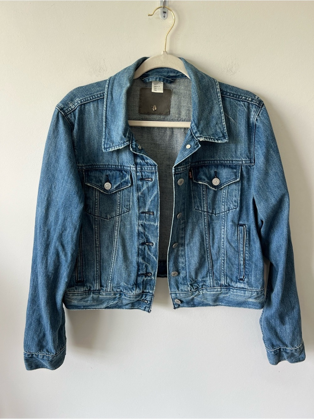 Levi's Silver Tab Light Blue Women's Denim Jacket Slightly Cropped 100% Cotton